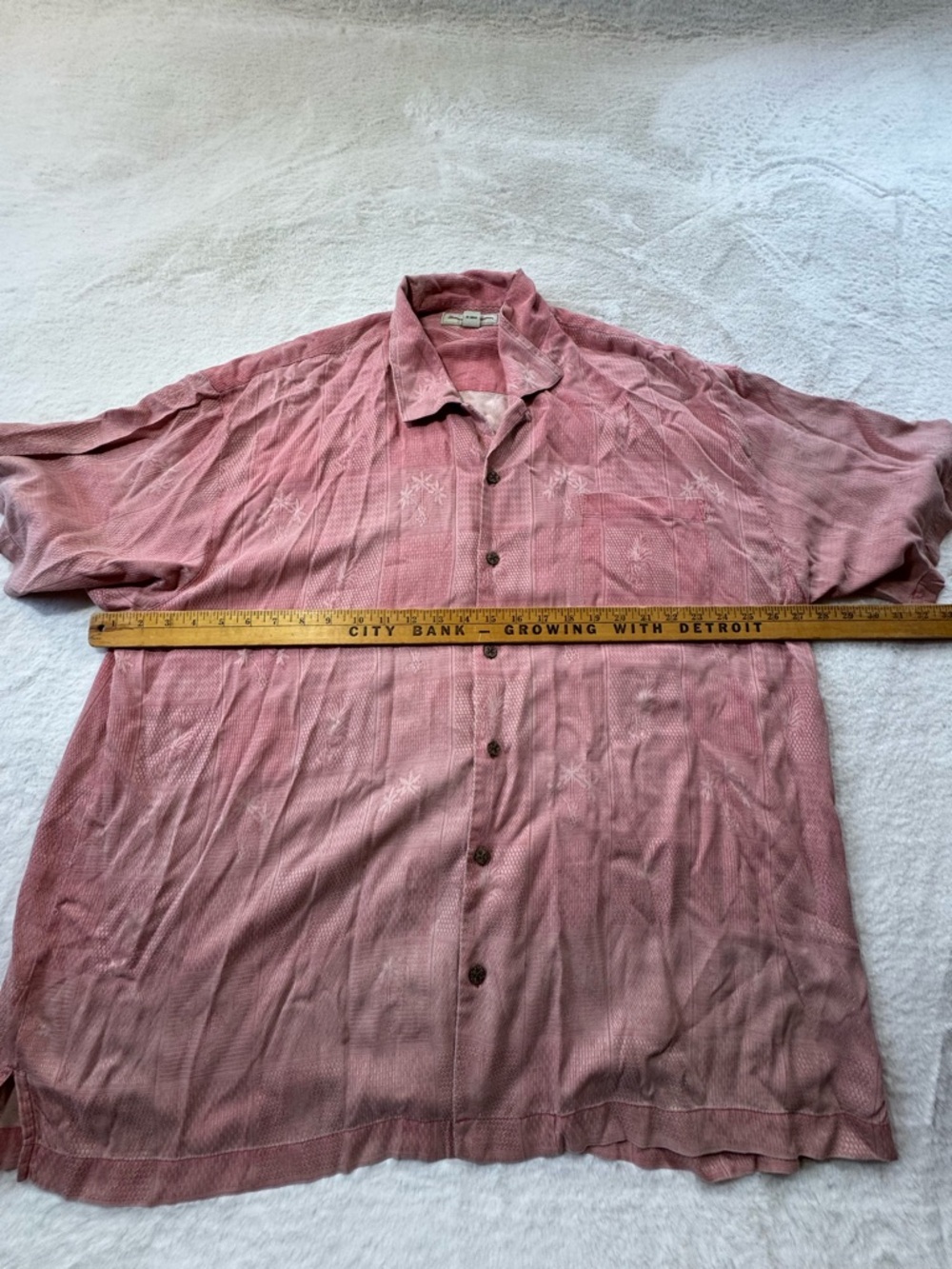 Tommy Bahama Silk Shirt Mens 2XL Pink Palm Tree Pineapple Button Up Tropical - Picture 6 of 13